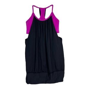 Lululemon No Limits Tank Top 2-in-1 Built In Shelf Bra Purple Black Womens 2/4